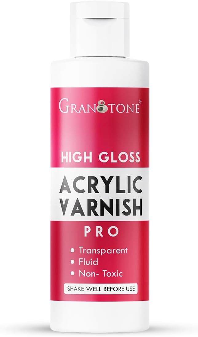 GRANOTONE Clear Coat Acrylic High Gloss Varnish Finish 3.38 fl oz Non Yellowing