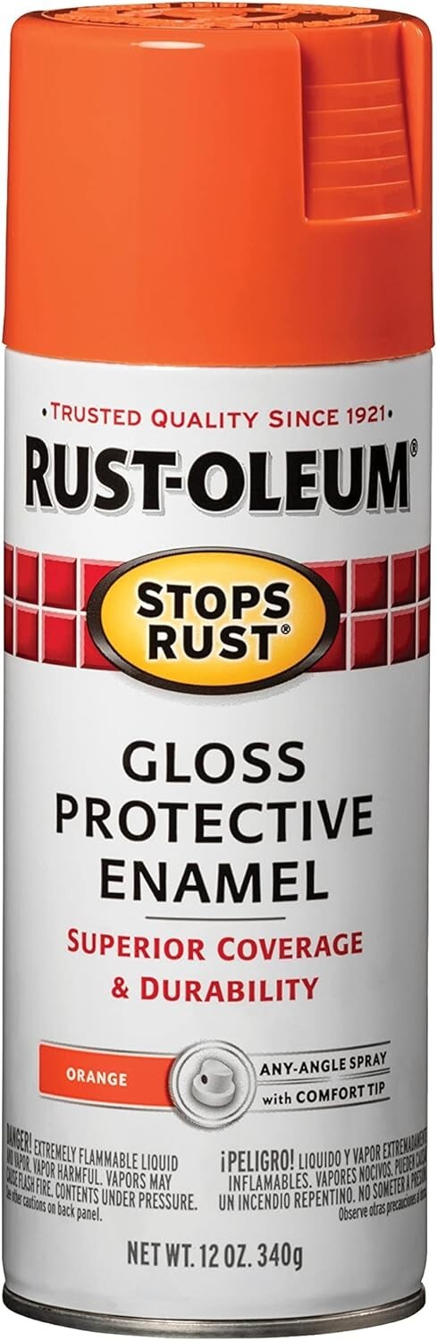 214084 Stops Rust Spray Paint 12 Oz Gloss Orange New