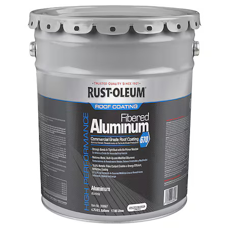 Rust-Oleum 359667 Roof Coating, Solvent Base, Aluminum