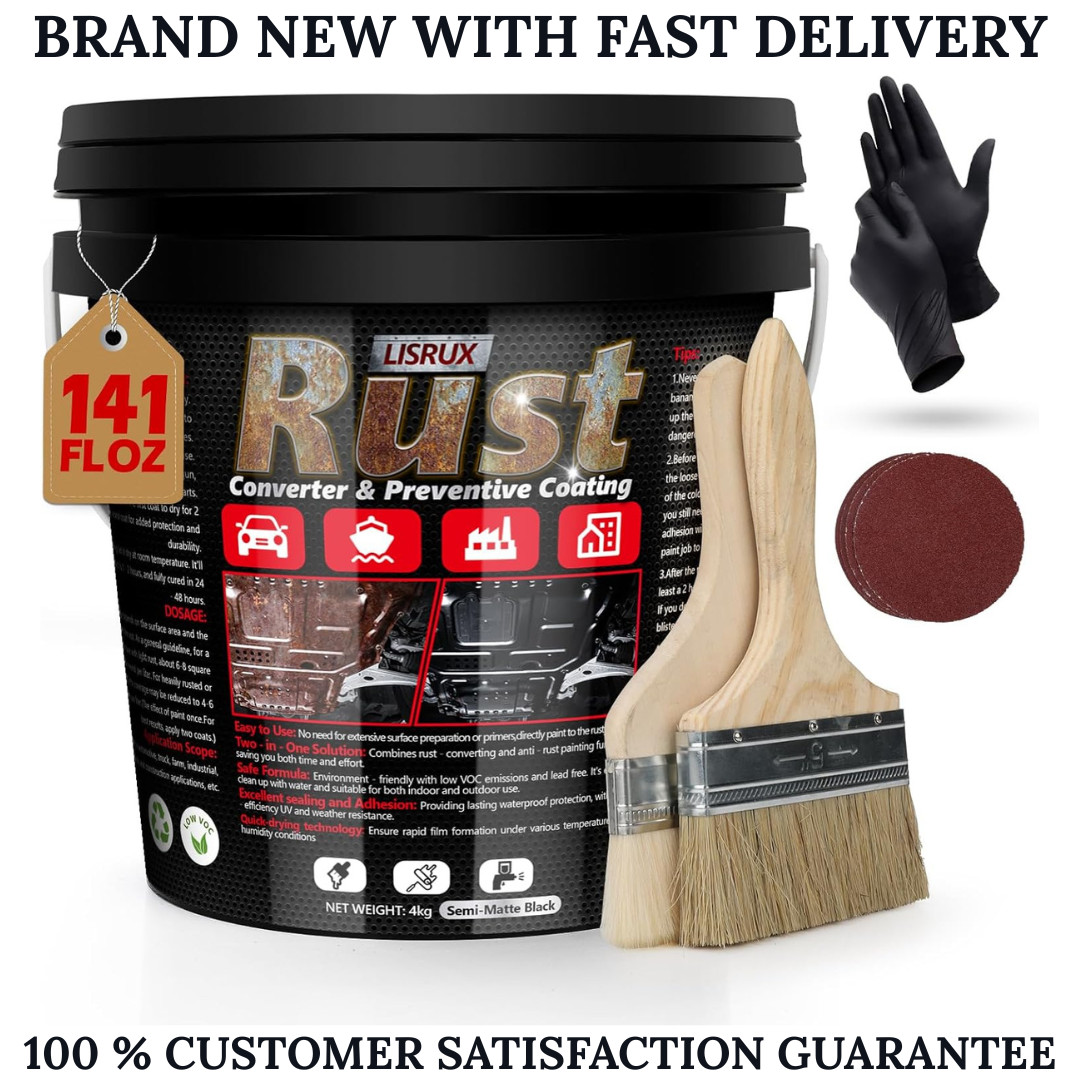 Rust Converter Primer 141oz Black Rust Reformer Metal Paint UV Heat Resistant