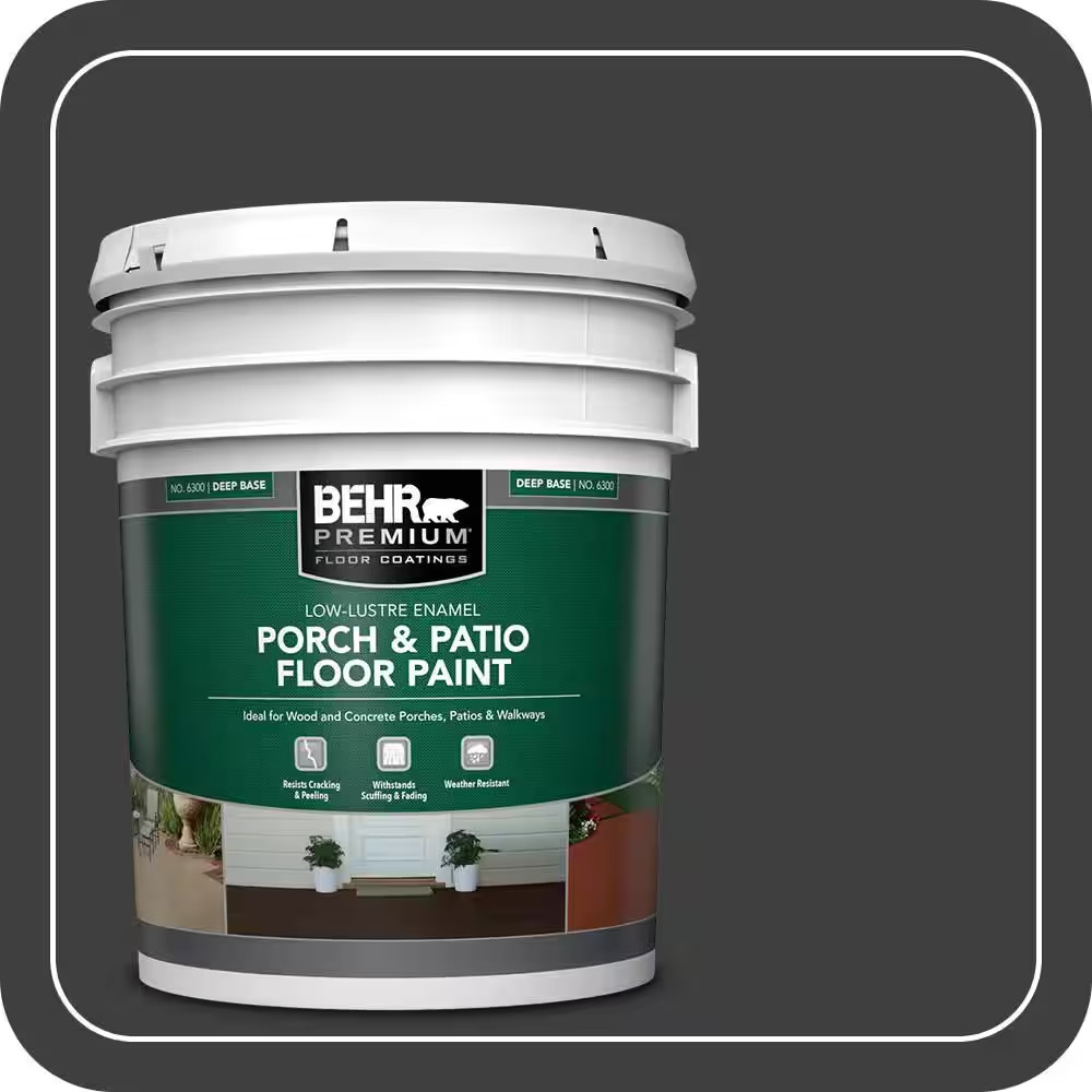 5 Gal. Black Low-Lustre Enamel Interior/Exterior Porch and Patio Floor Paint