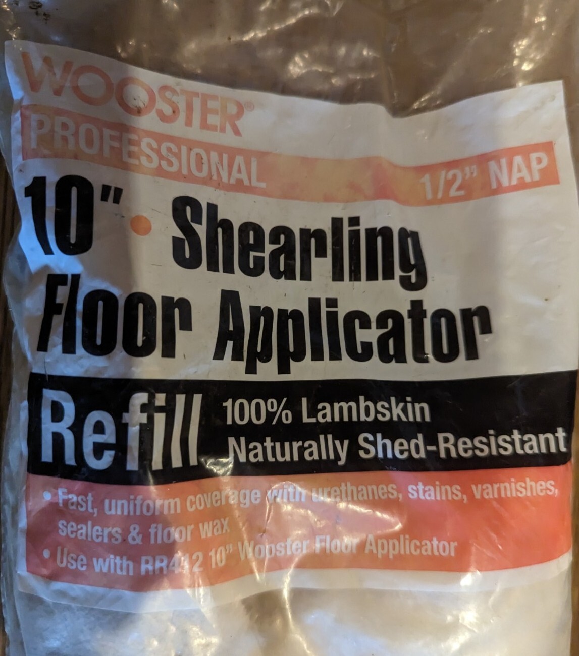 NOS Wooster Shearling 100% Lambskin Professional Refill Pad 10″ / 1/2″ Nap New