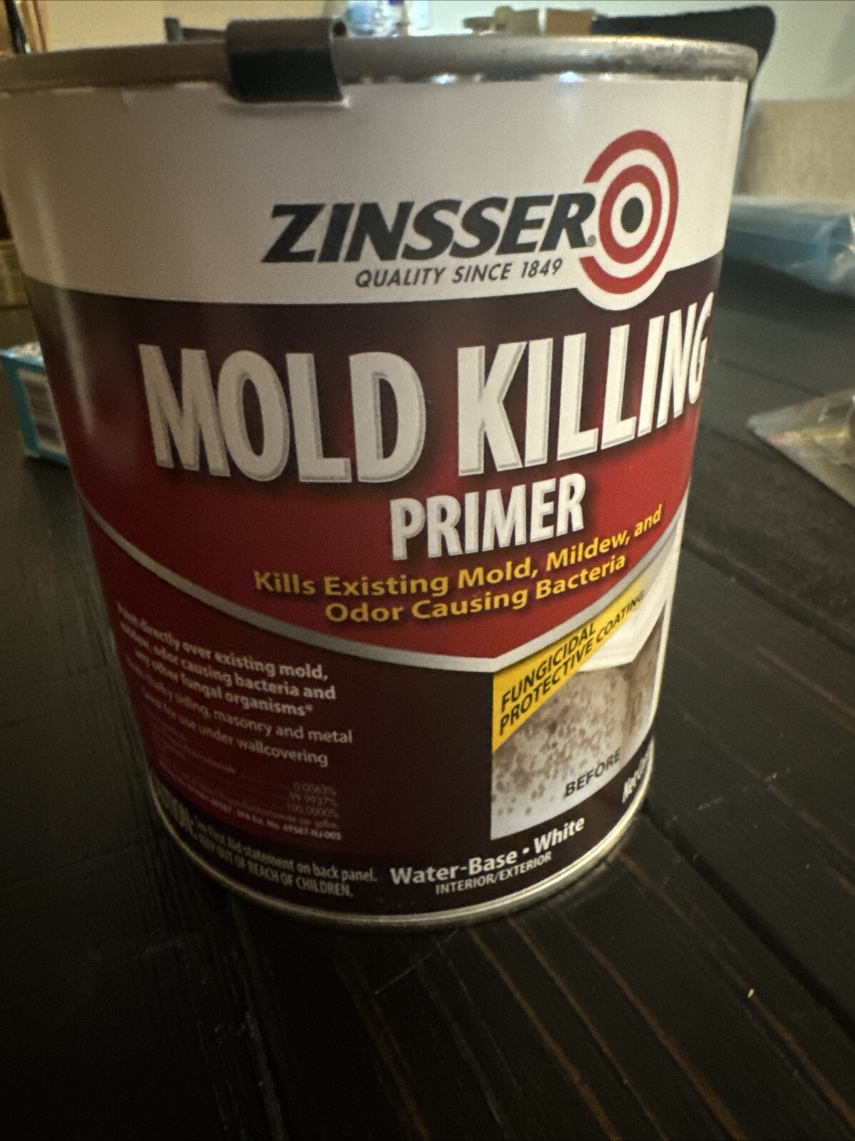 Zinsser Mold Killing Interior/Exterior Primer, White, 1 Qt. 276087 Zinsser