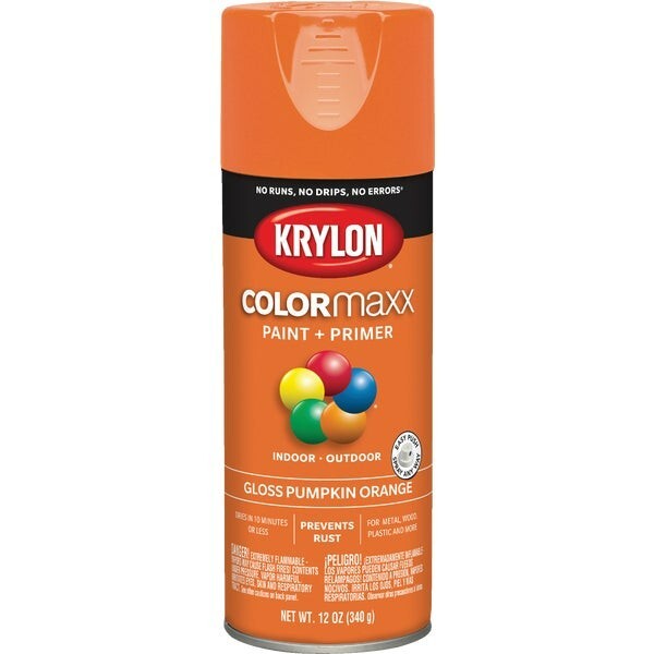 (12)-Krylon ColorMaxx 12 Oz. Gloss Spray Paint, Pumpkin Orange Model: K05532007