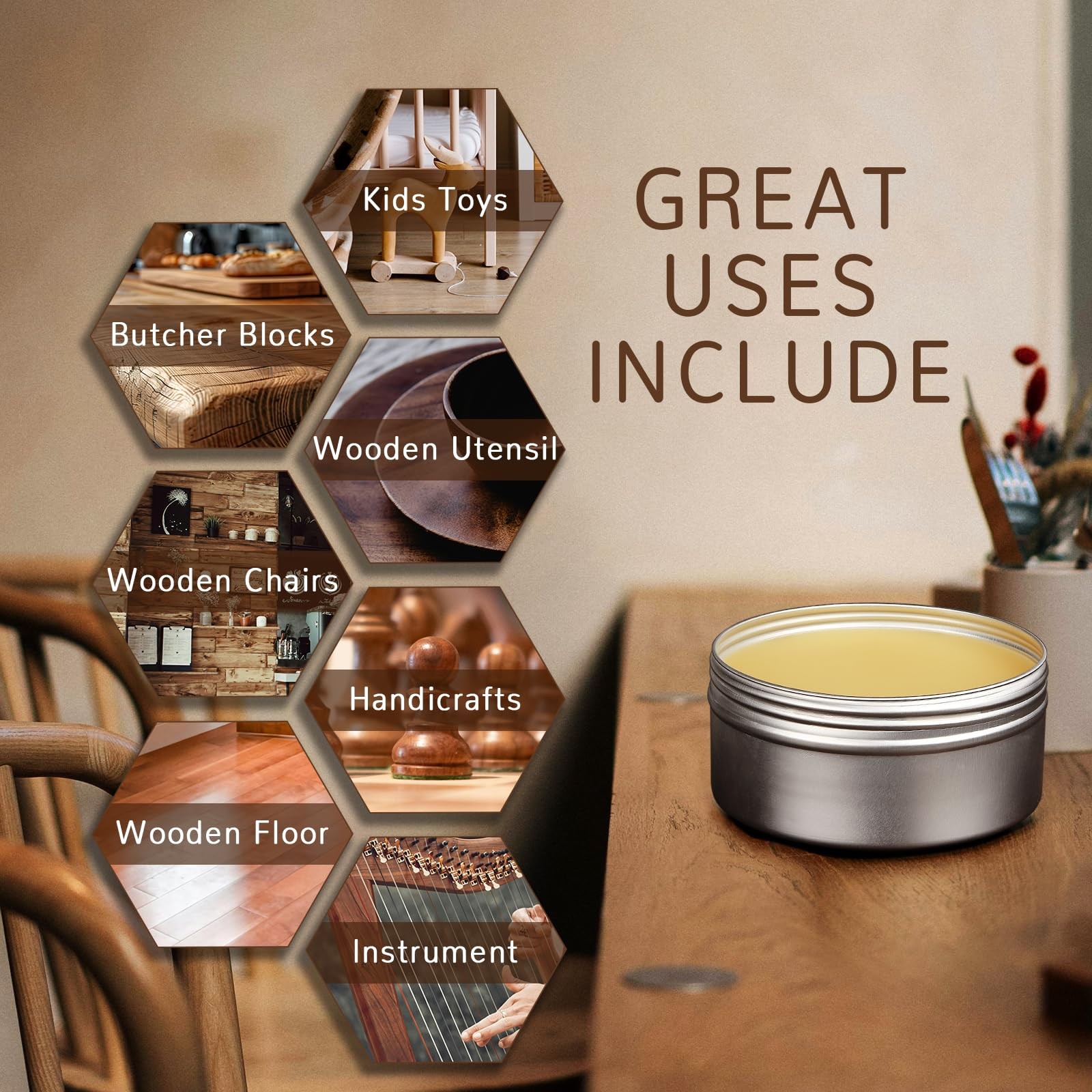7oz Beeswax for Cutting Boards, Wood Butter Board Wax – Cream