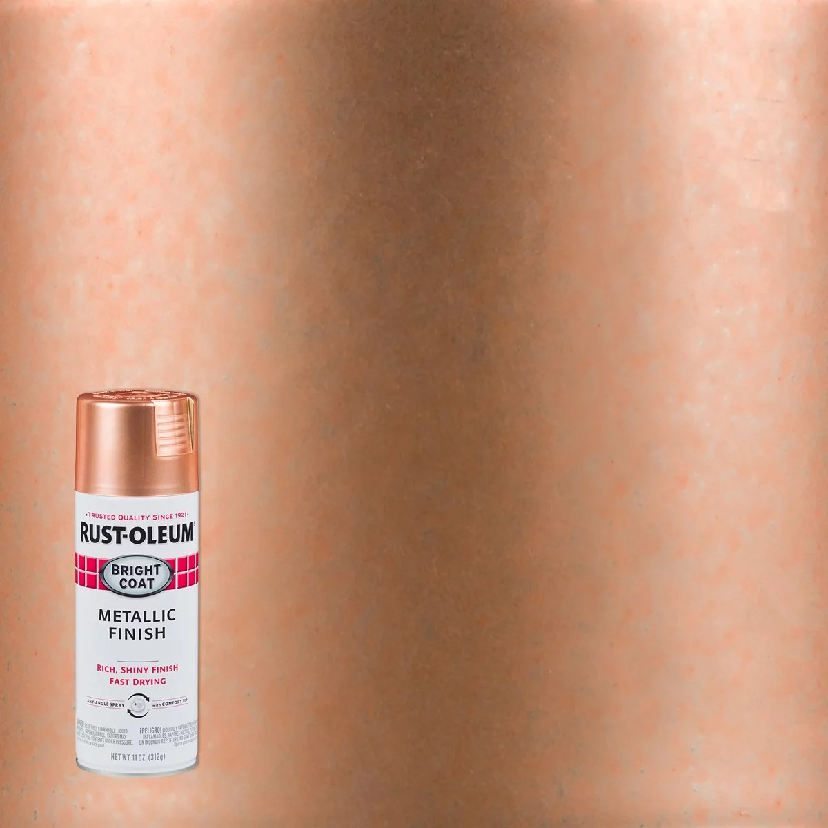 Copper, Stops Rust Bright Coat Metallic Spray Paint-314417, 11 Oz