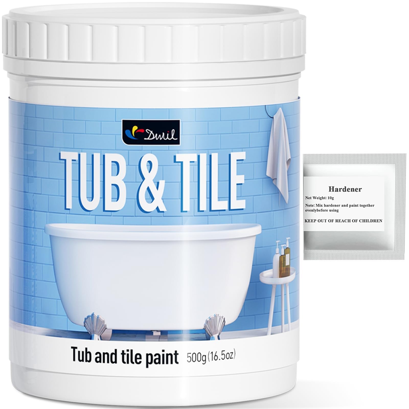DWIL Tub and Tile Paint 16.5 oz, Ounce (Pack of 1), White-No tool