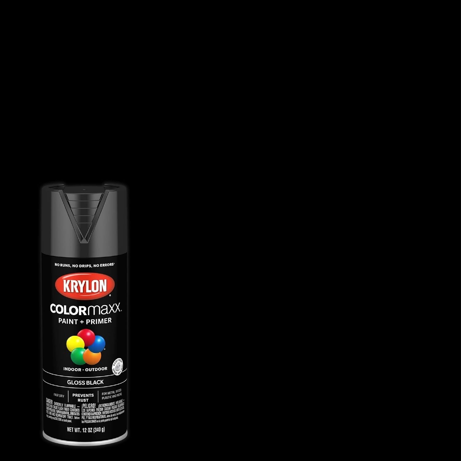 Gloss Black Spray Paint & Primer for All Surfaces – 2 x 12oz Cans