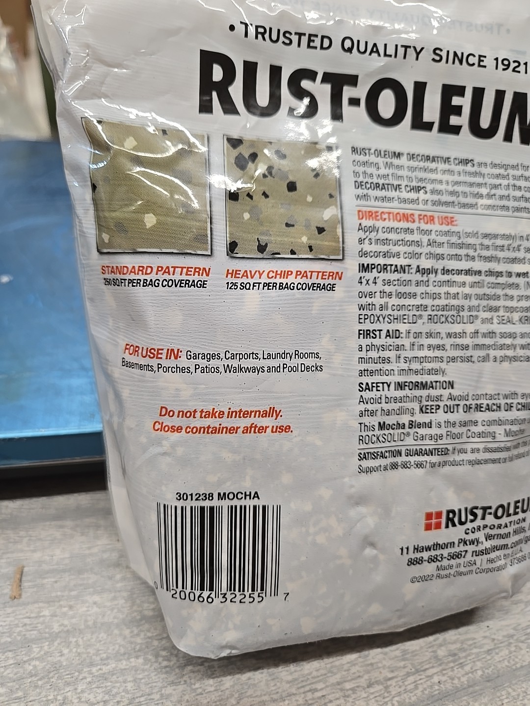 Rust-Oleum Decorative Color Chips Mocha Blend For Concrete Coatings- 1 lb Bag