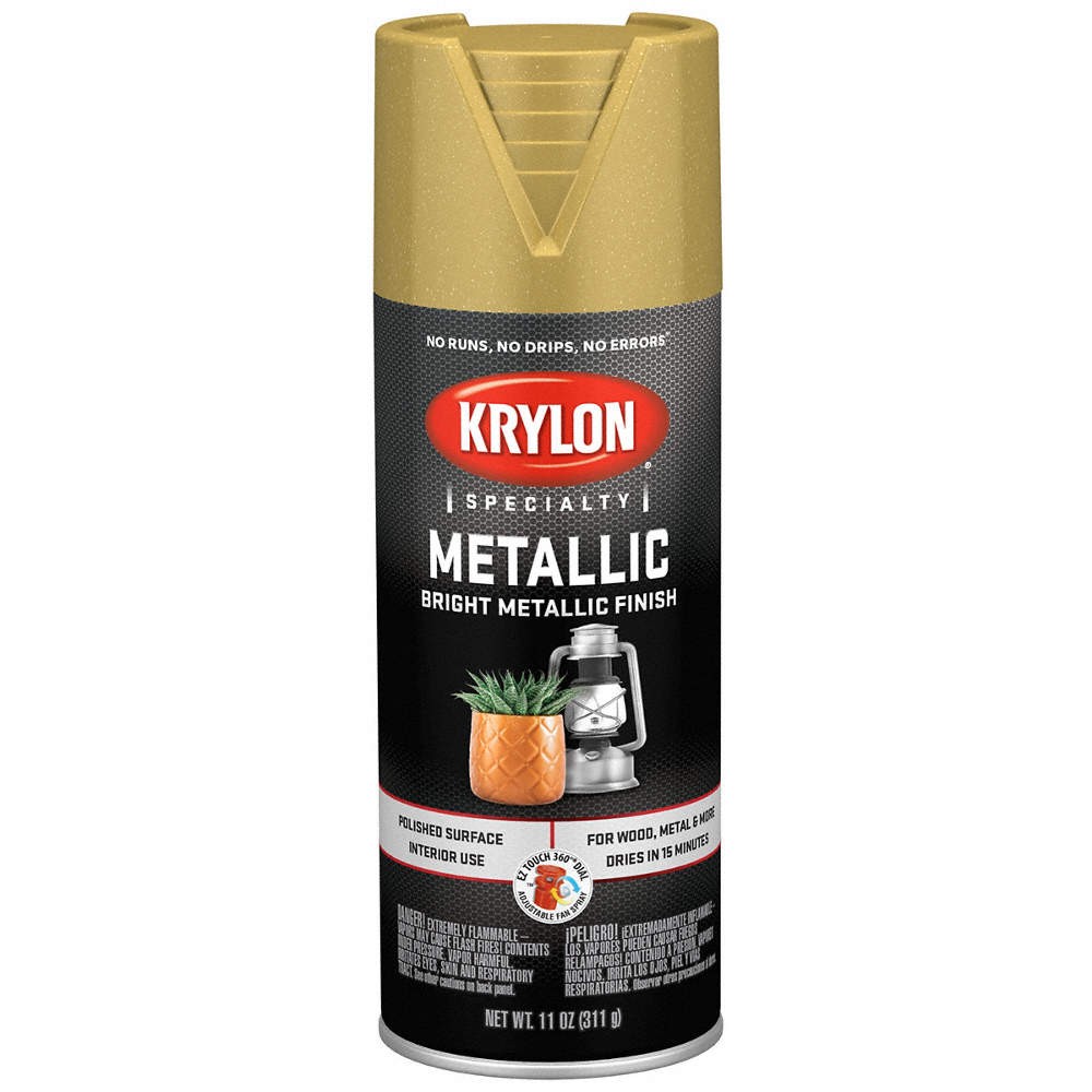 KRYLON K01701A77 Spray Paint,Bright Gold,Gloss 54TJ82