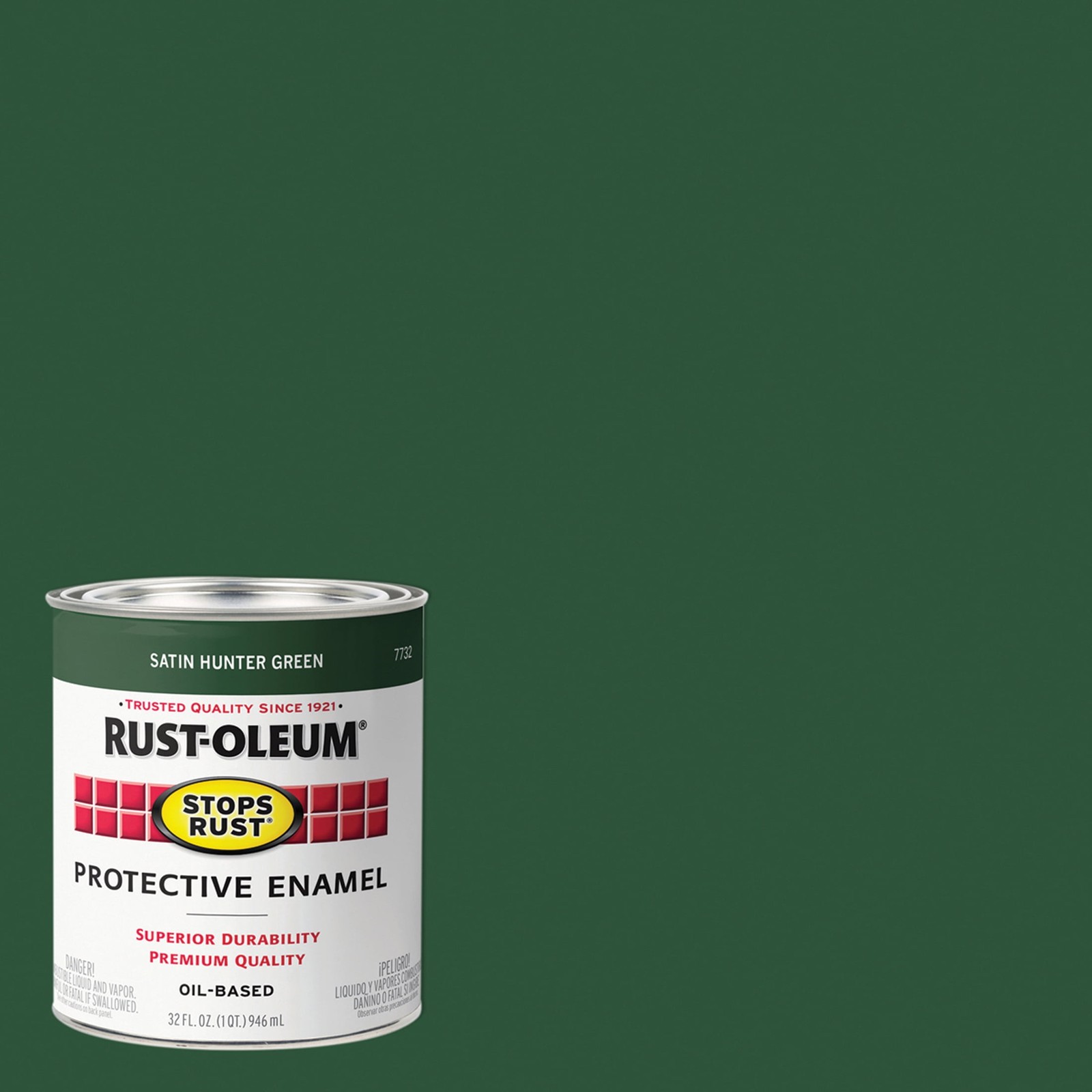 2 Pack Hunter Green 450 Voc Stops Rust Satin Protective Enamel- 7732502 Quart