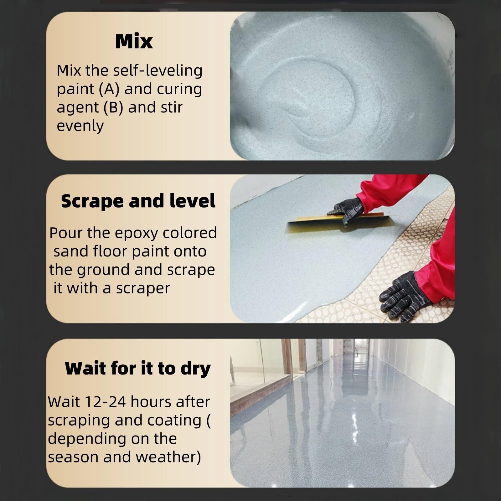Epoxy Colored Sand Floor Paint, Epoxy Floor Paint High Gloss Marble Effect Co