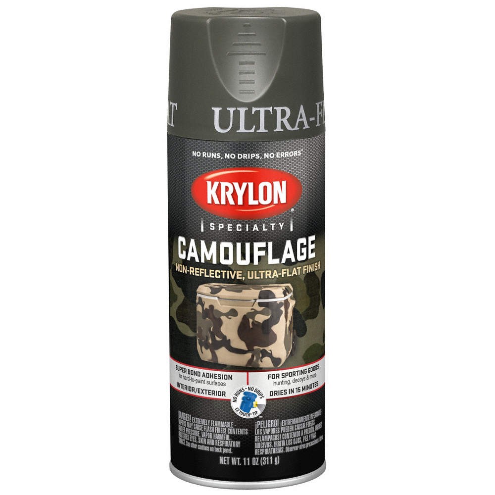 KRYLON K04293777 Spray Paint,Olive,Ultra-Flat 54TJ50