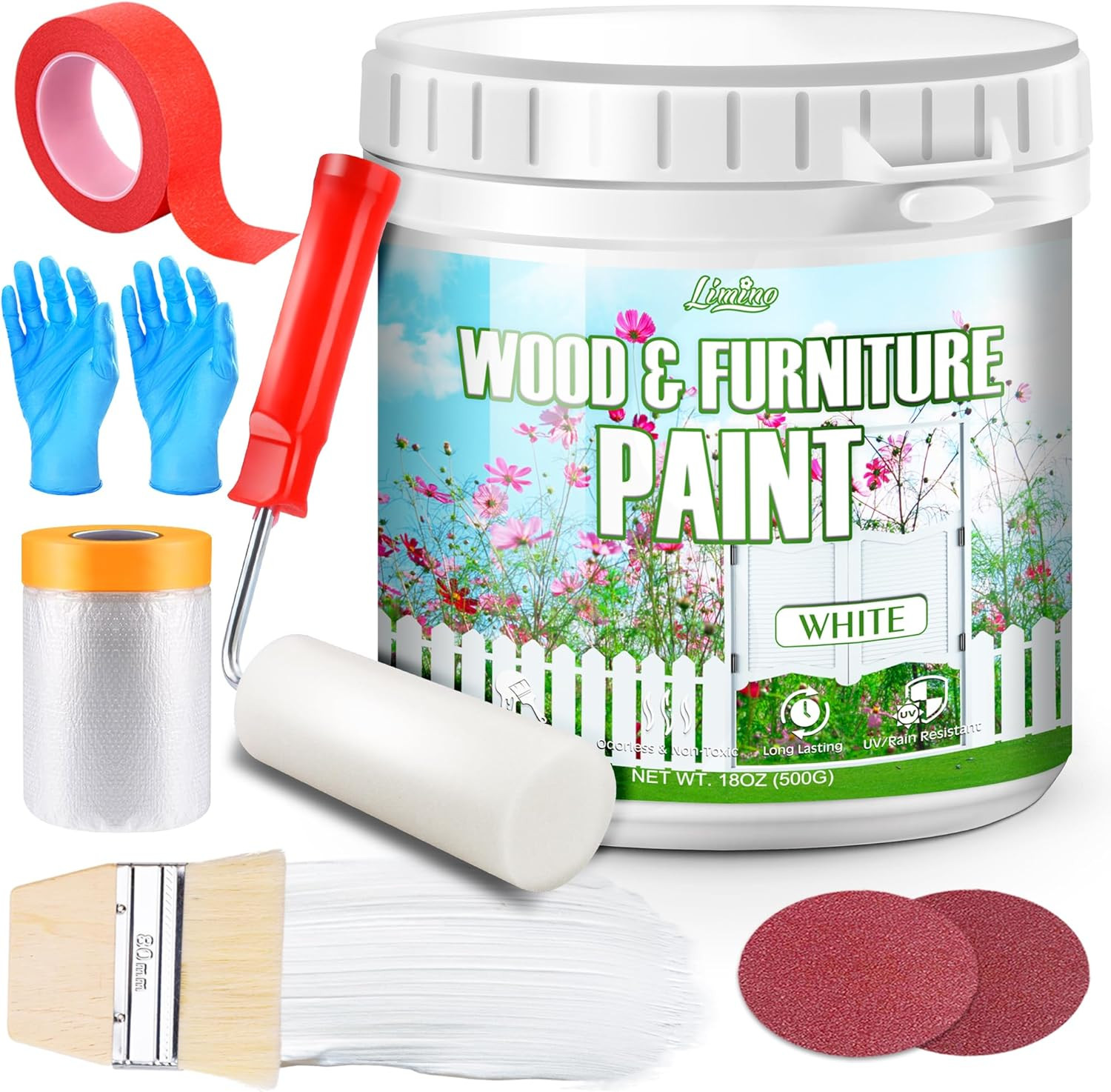 Wood Furniture Paint – 18Oz White Wood Paint for Furniture, Cabinet, Door, Dinin