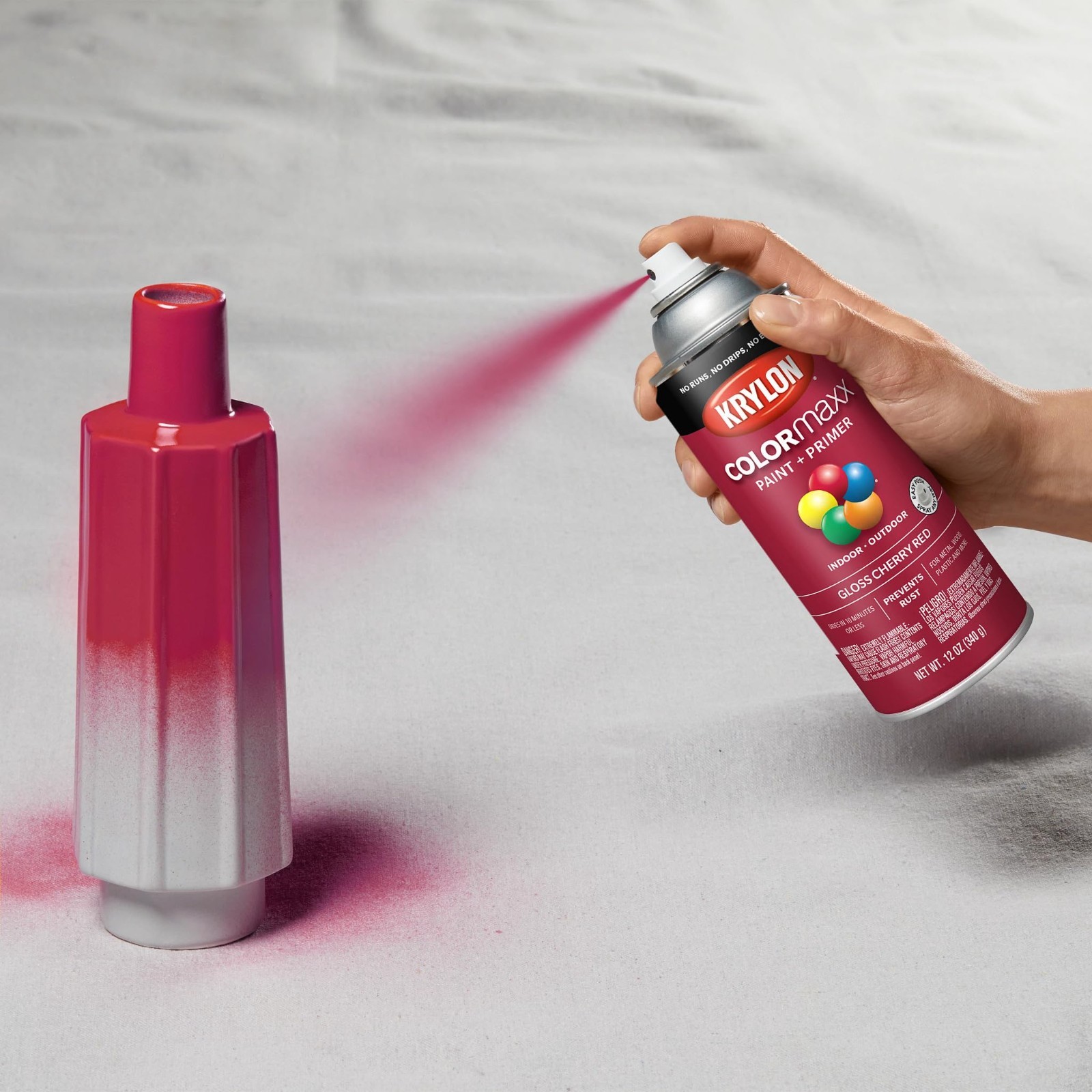 Gloss Cherry Red Spray Paint – 12 Oz ColorMaxx, High-Quality Finish, Fast Drying