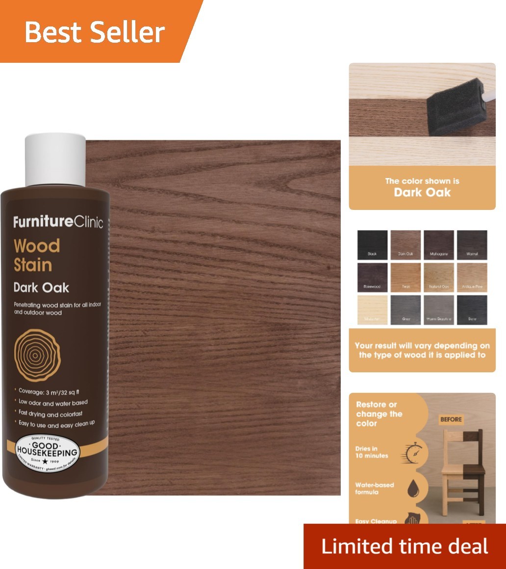 High Coverage Dark Oak Water Based Wood Stain 8.5oz Indoor Outdoor