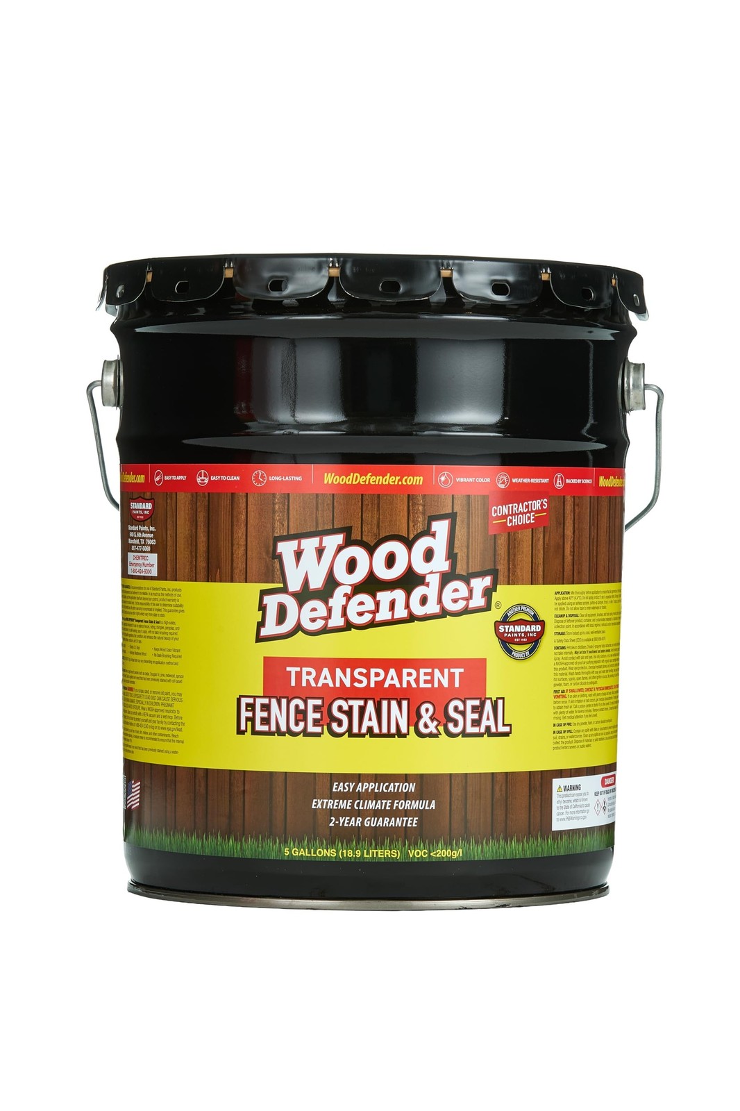 Wood Defender Transparent Fence Stain and Seal Oxford Brown 5-Gallon | Oil-Ba…
