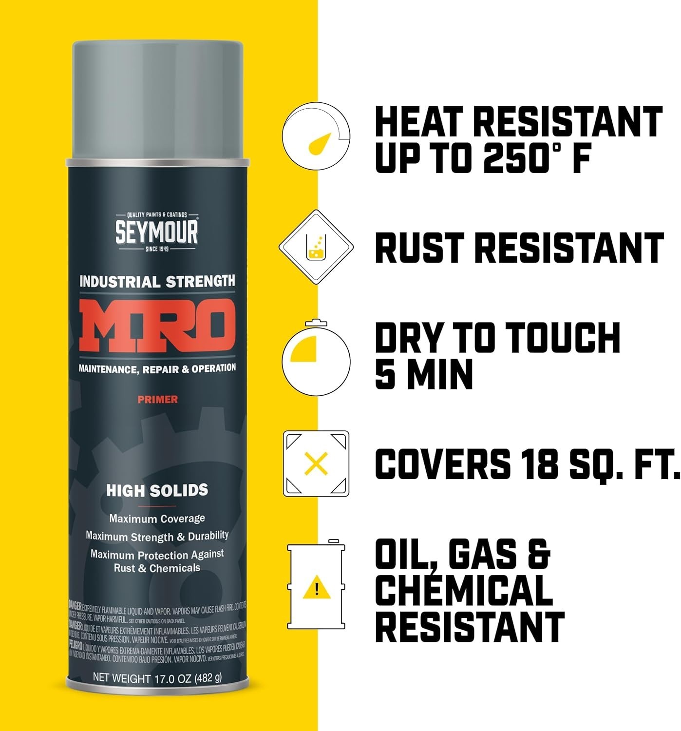 High Solids Red Iron Oxide Primer Spray – Rust Proof for Metal & Wood 17 oz