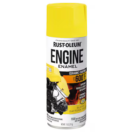 Rust-Oleum 366434 Automotive 600 Degrees F Engine Enamel Spray, Daytona Yellow,