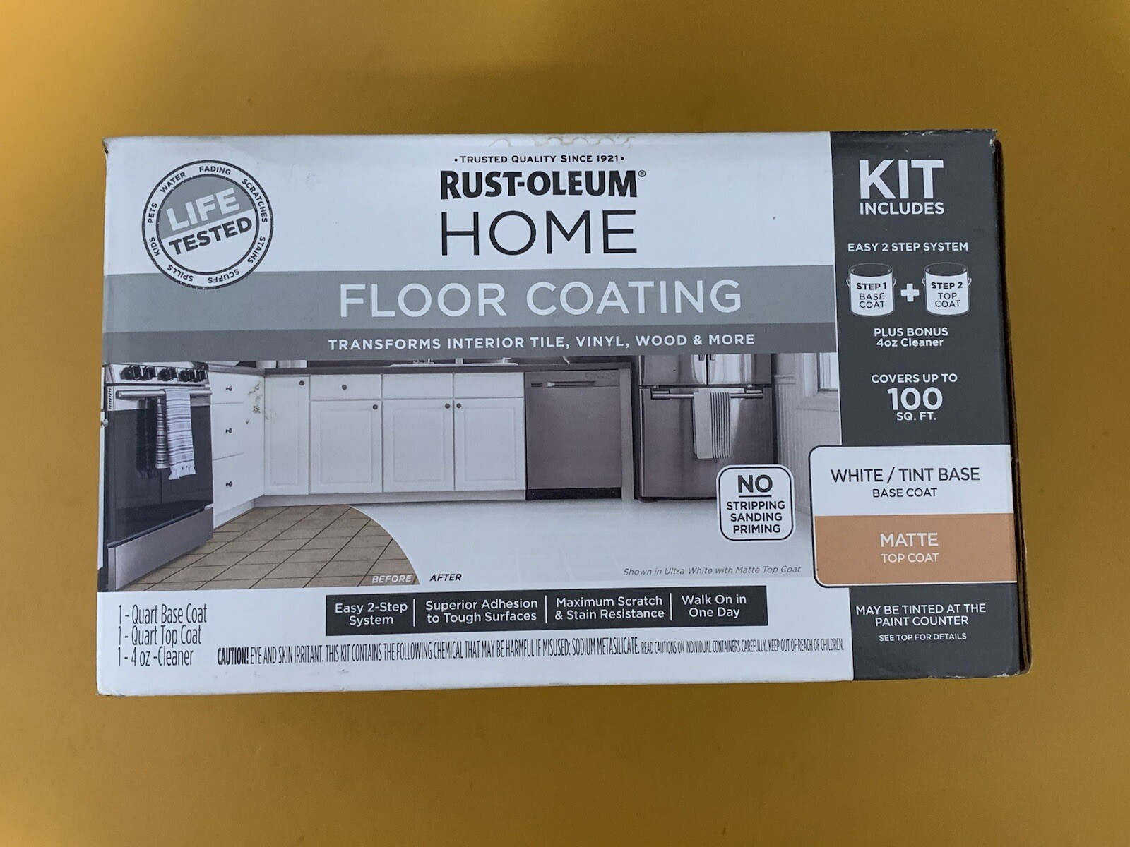 360098Rust-Oleum Home Floor Coating Kit White/Tint Base-Base Coat Matte Top Coat