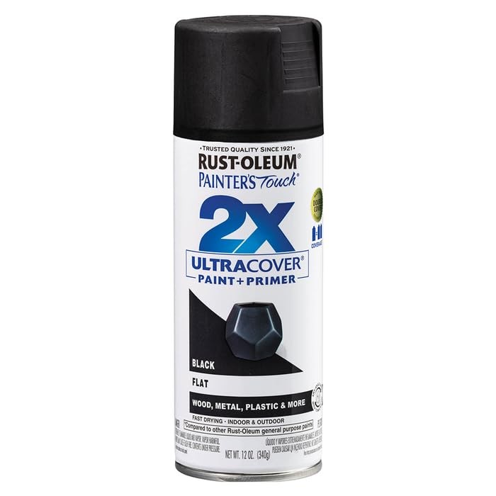 12 Ounce Pack Of 6 Flat Black Spray Paint Ideal For Interior Exterior Surfaces