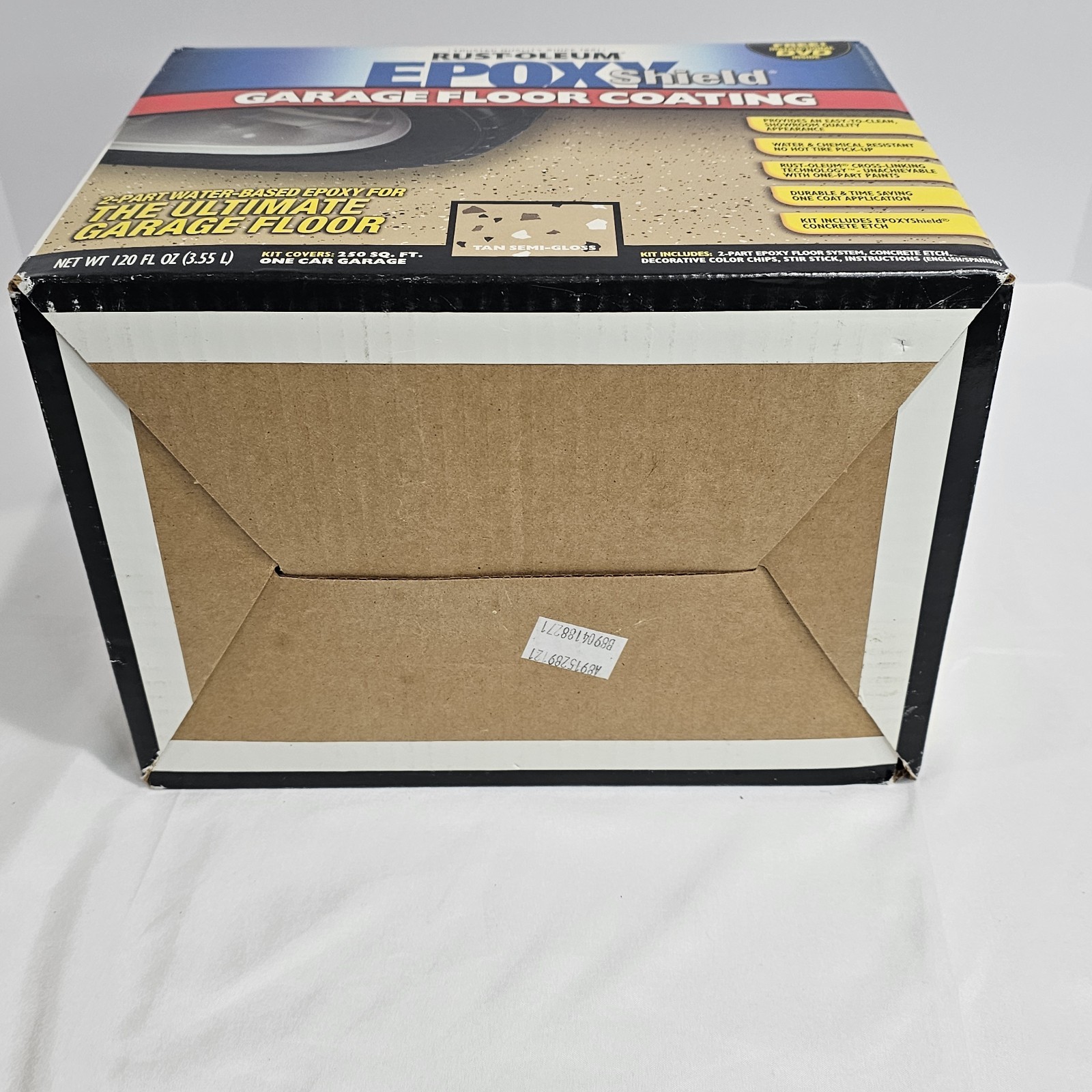 Garage Epoxy Shield Floor Kit 120 oz. 1-Car Tan Semia GlossWaterproof Sealant