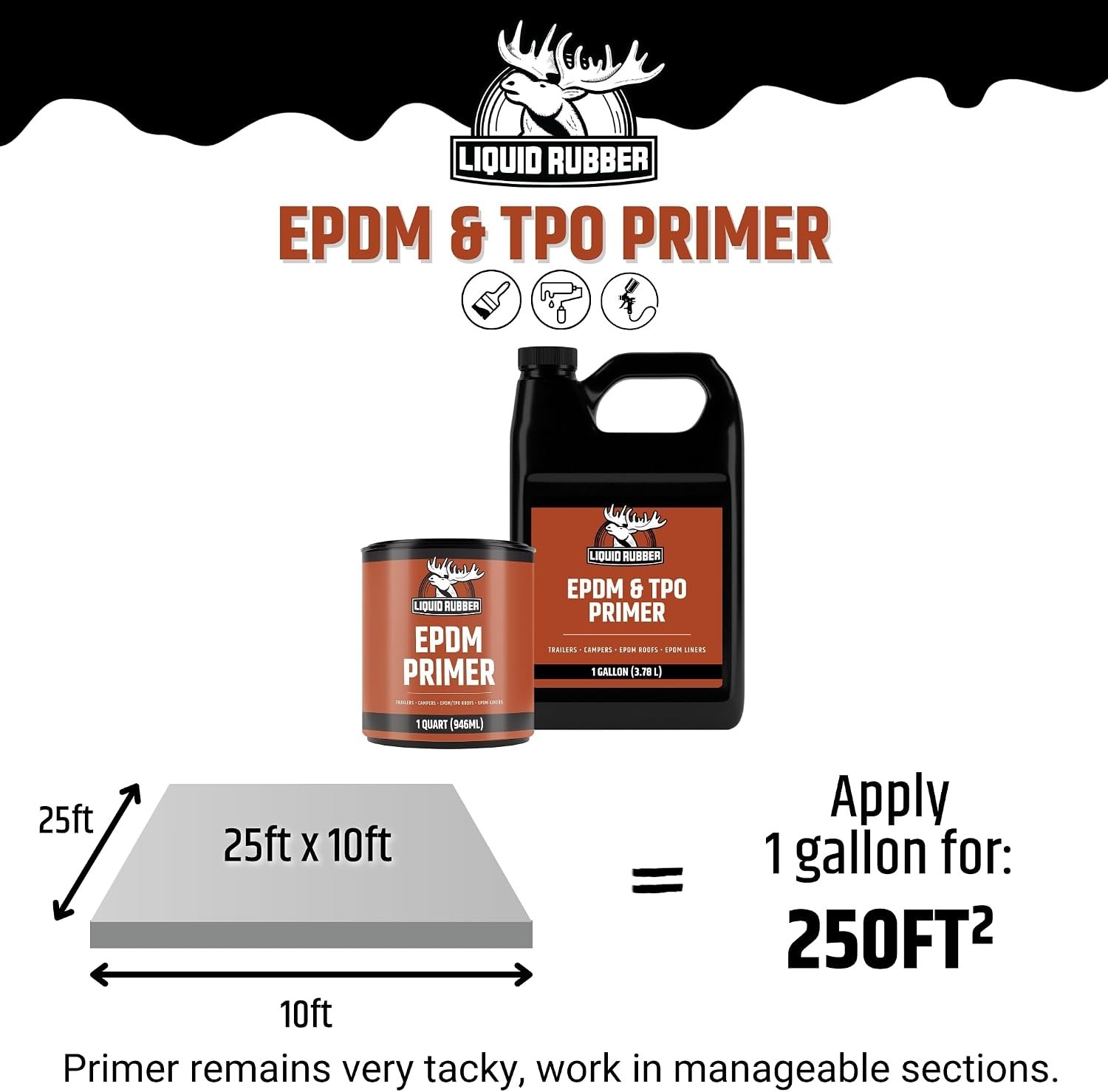 High-Performance EPDM Primer for RV/Camper Roofs – 1 Gallon Waterproof Formula