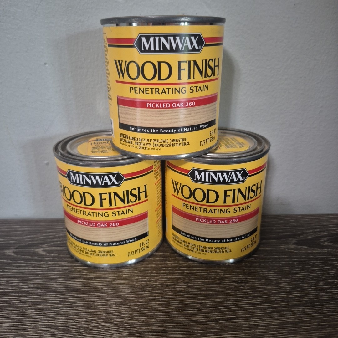 3* 1/2 Qt. Minwax Pickled Oak 260 Wood Finish Oil-Based Stain Discontinued
