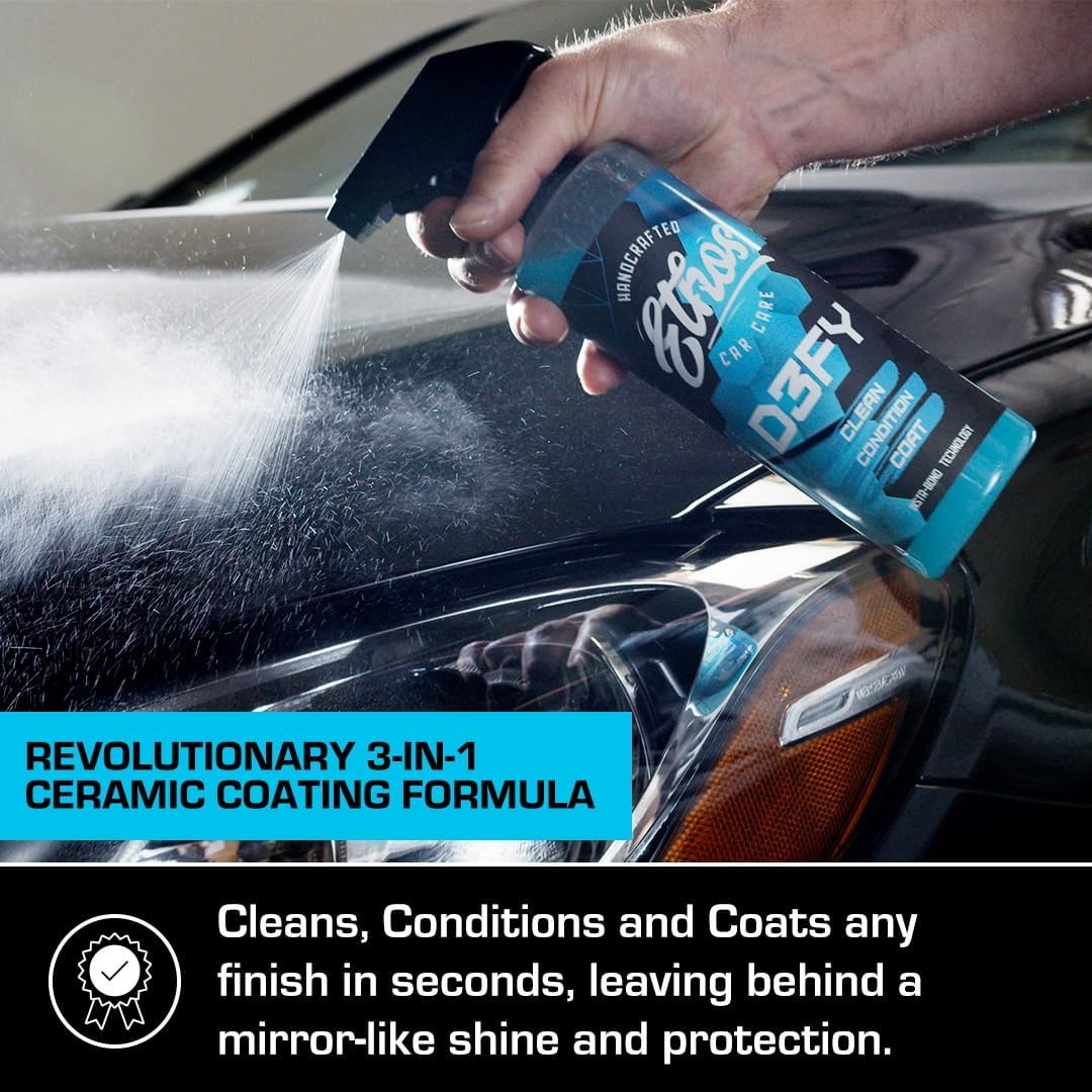 Ethos Defy – 3 in 1 Ceramic Coating – Waterless Car Wash 8 Fl Oz (Pack of 1)