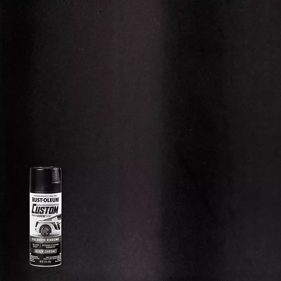 Rust-Oleum 343346 Automotive Custom Chrome Spray Paint, 10 oz, Black