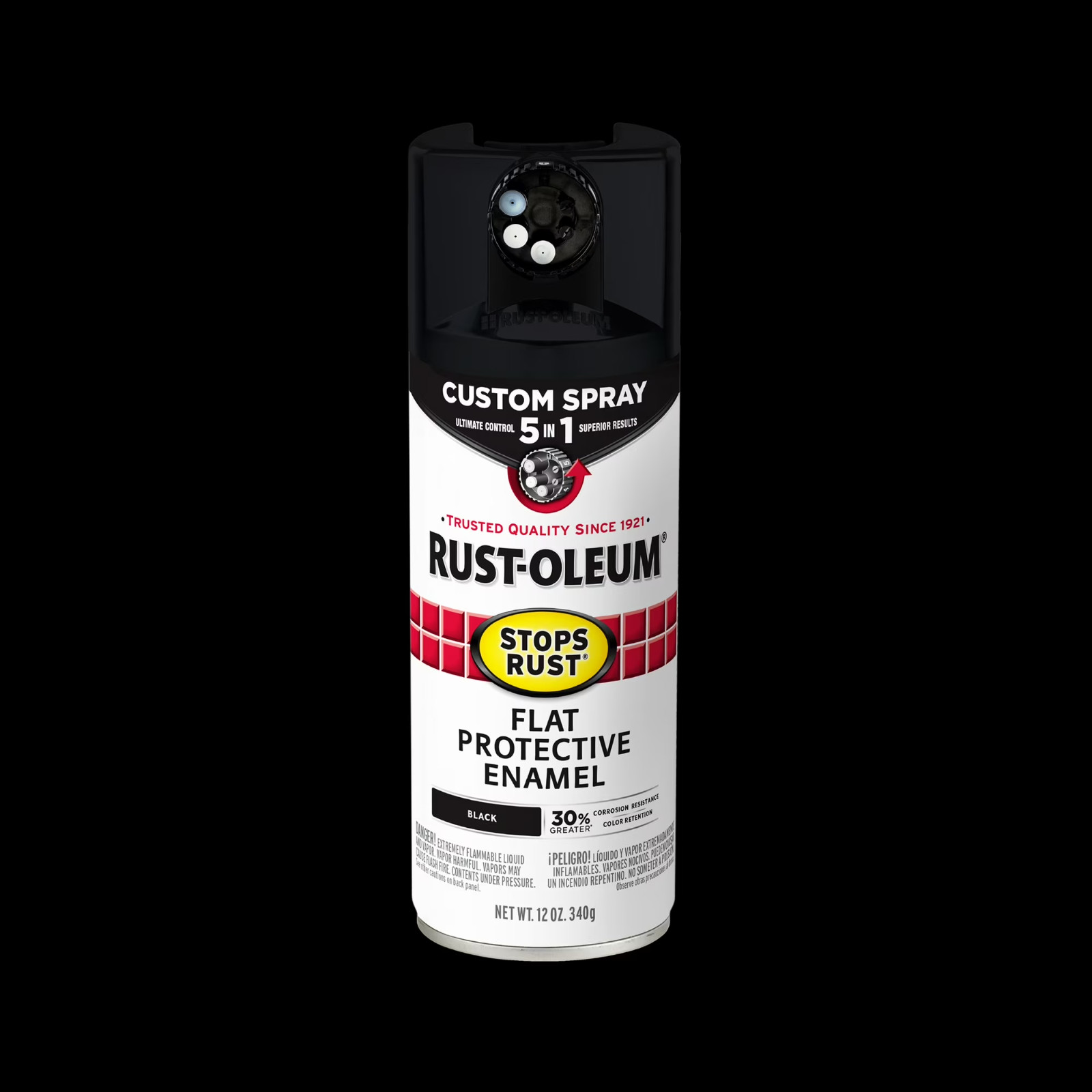 (6 Pack) Rust-Oleum Stops Rust 5-in-1 Flat Black Spray Paint Custom Spray 12 oz