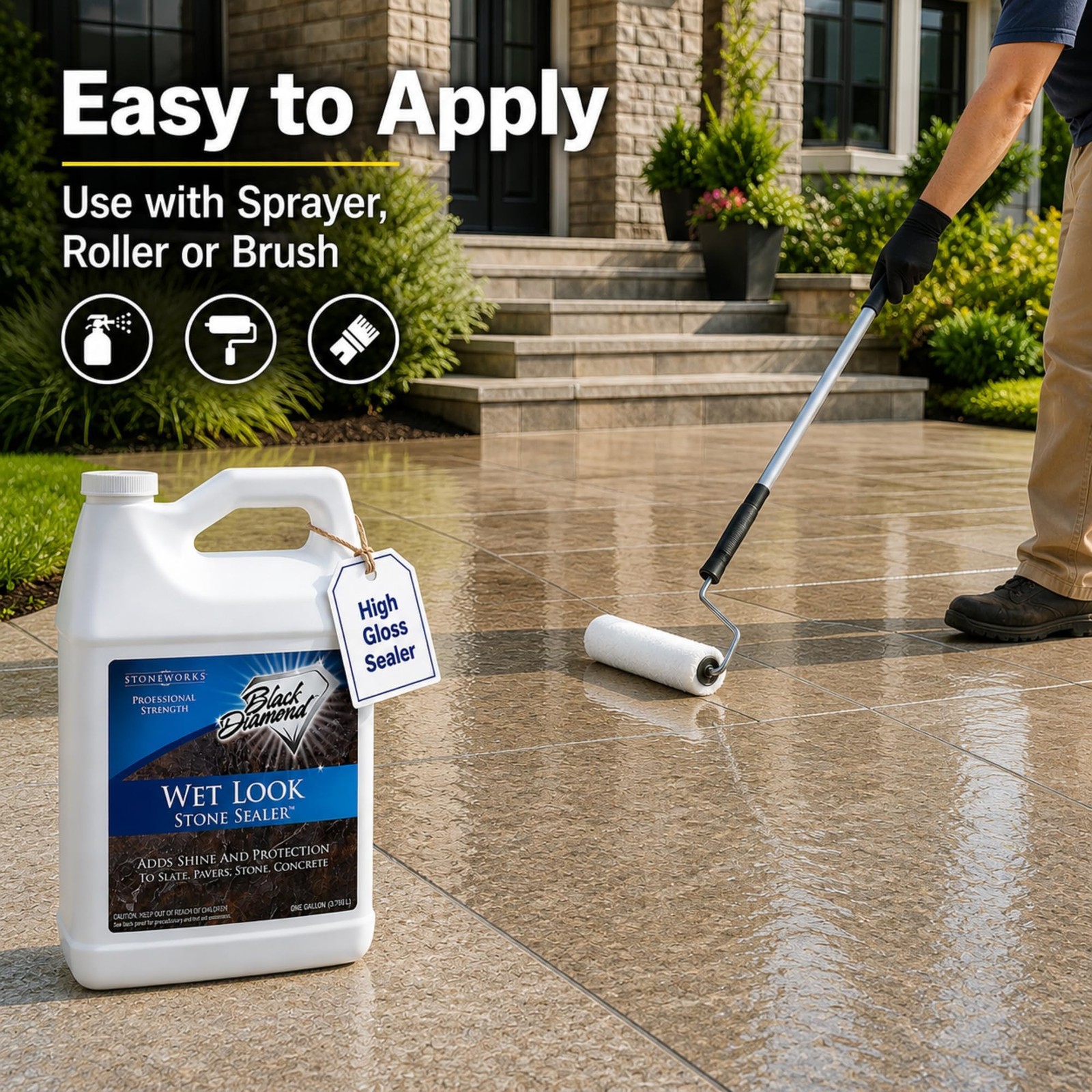 Wet Look Natural Stone Sealer. Durable, Long-Lasting Gloss Protection. Interi…