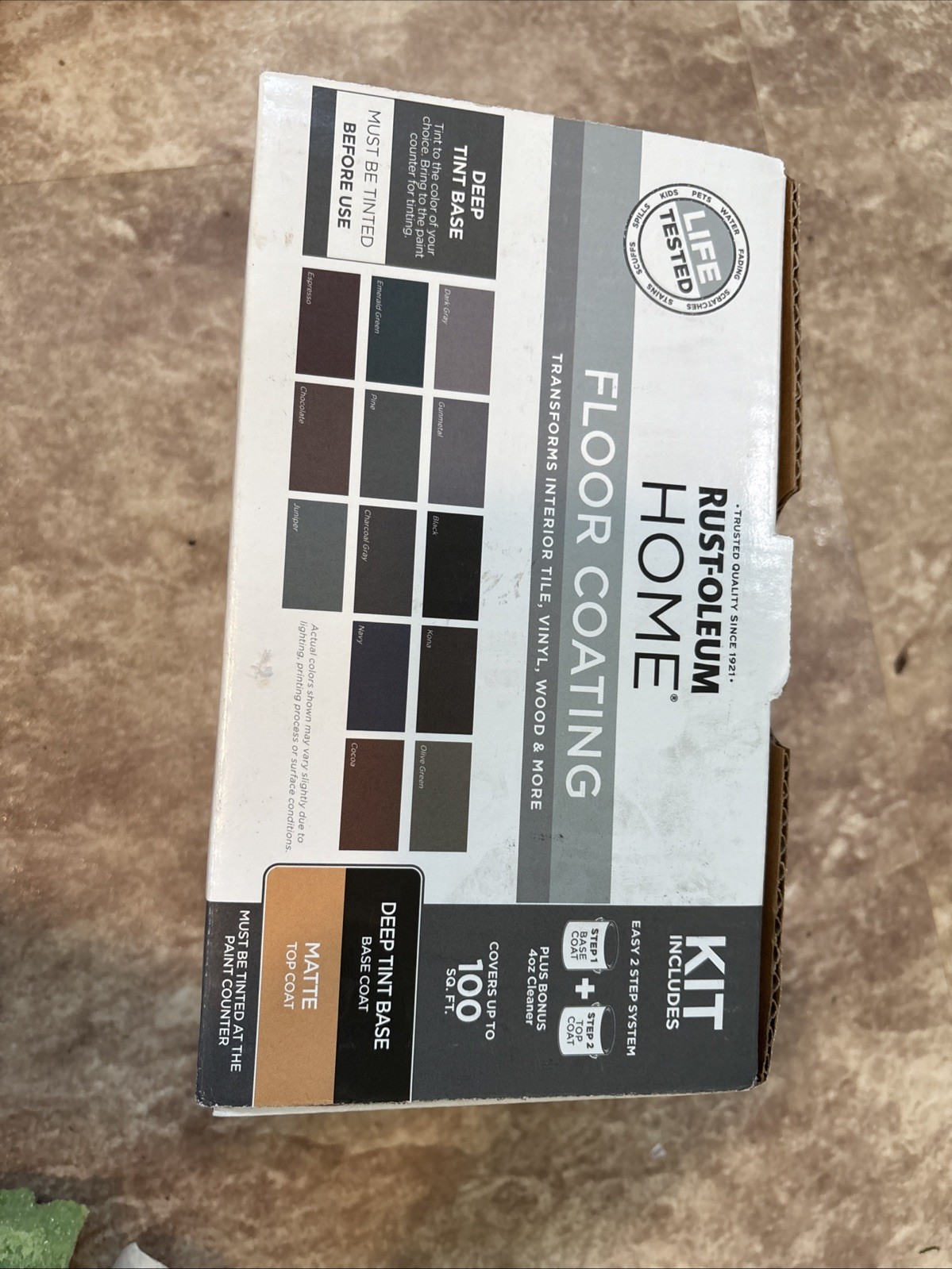 Rust-Oleum 360100 Home Deep Base/ Matte Top-Coat Floor Coating New Sealed