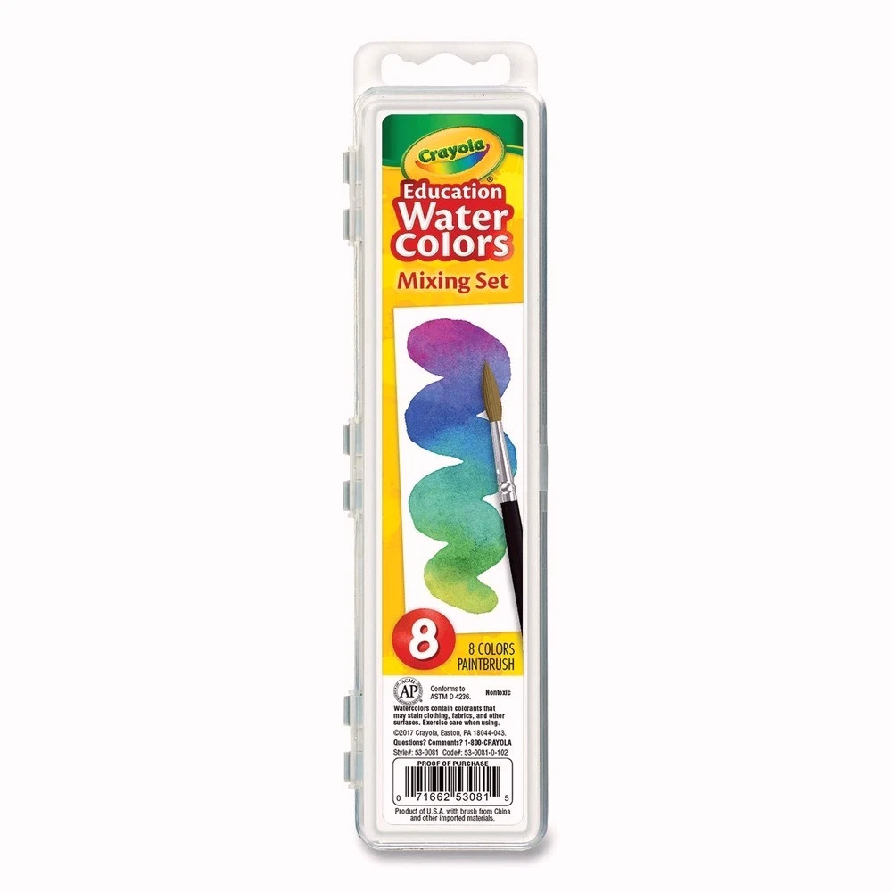 Crayola 530081 Palette Tray Watercolor Mixing Set – 7 Assorted Colors (1-ST) New