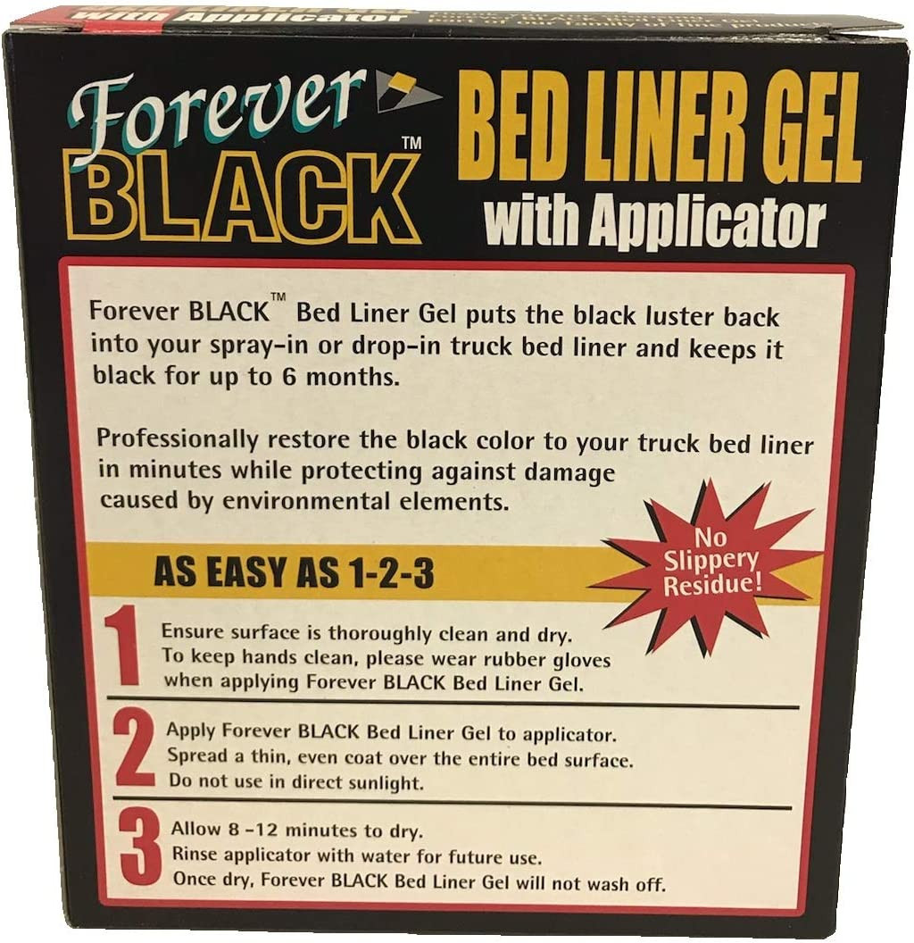 Forever Black Truck Bed Liner Gel – Black Colored Dye, Water Based, UV Protectio