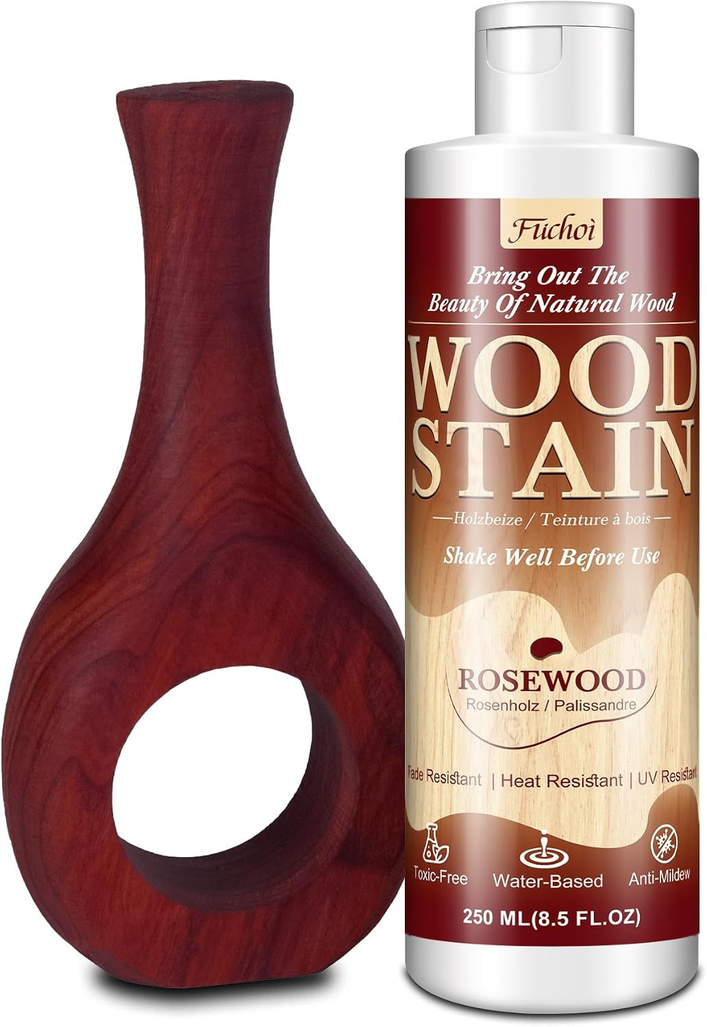 Wood Stain 8.5Oz – Rosewood | Water Based Furniture Stain & Wood Varnish
