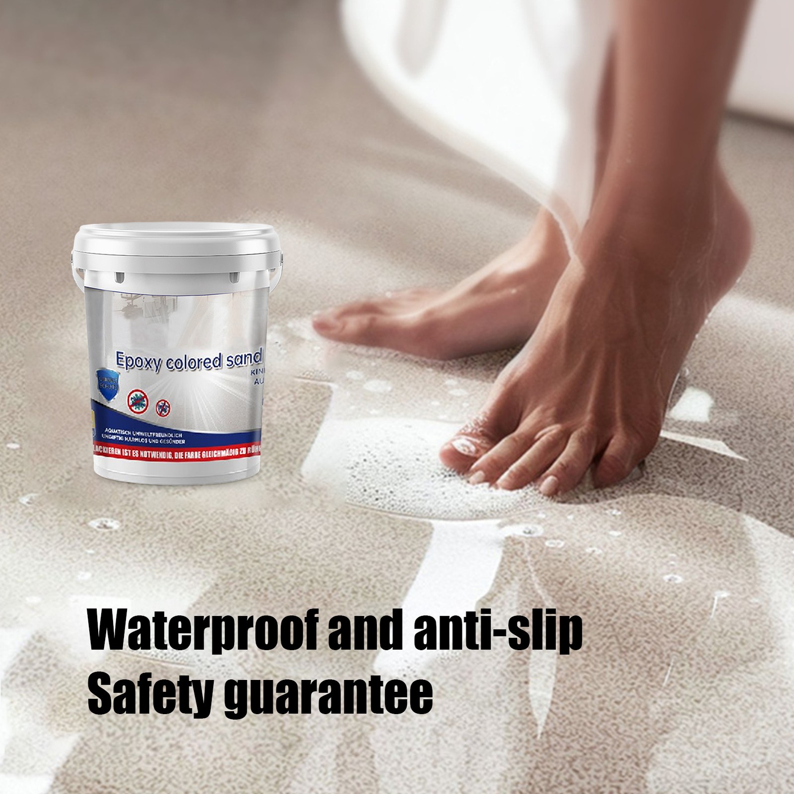 Marble Effect Epoxy Floor Coating High-Gloss Floor Paint Waterproof & Anti-slip
