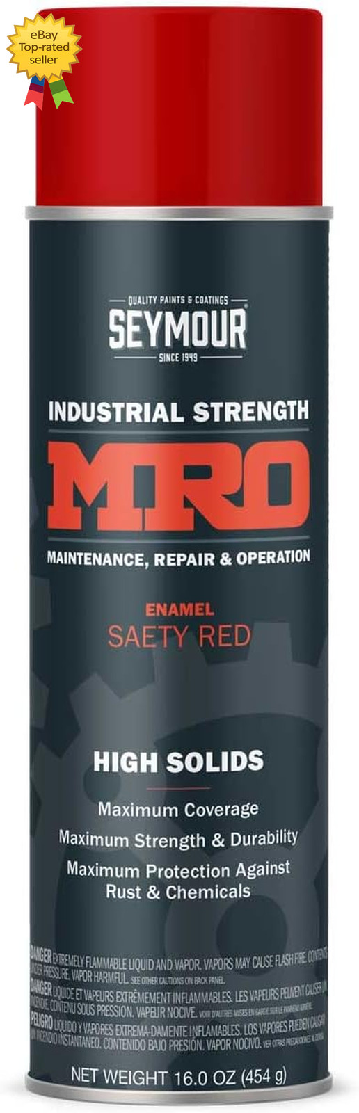 Industrial MRO High Solids Spray Paint Safety Red 16 Ounce Can Single