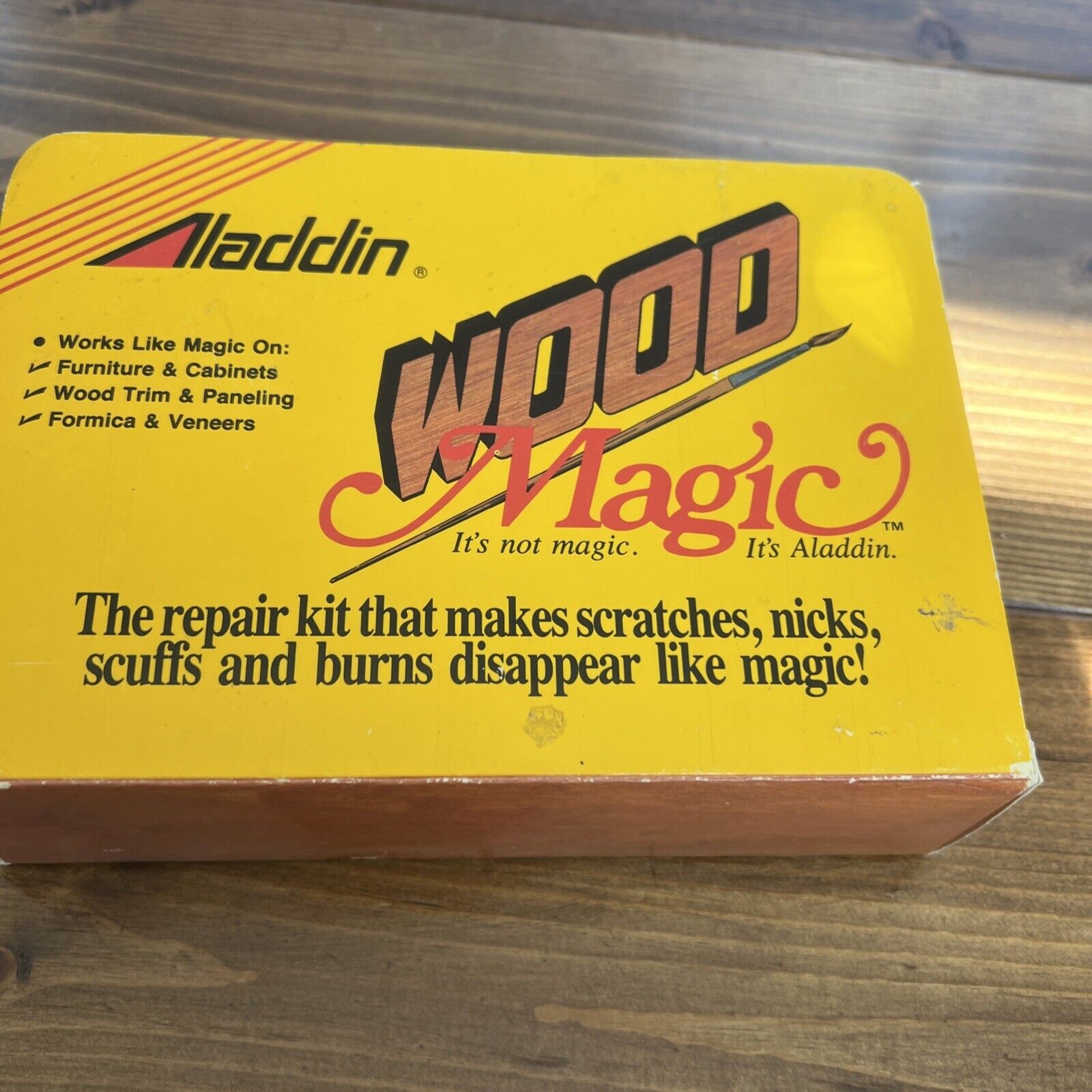 NEW Aladdin Wood Magic Repair Kit Sealed 1985 Furniture Cabinets Formica RARE