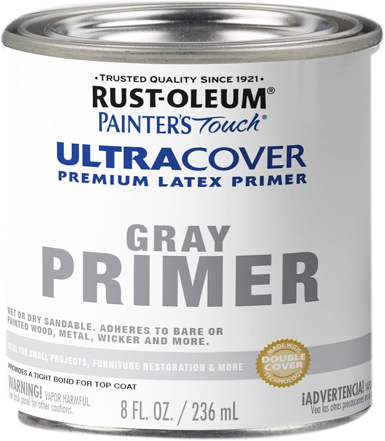 Painter’s Touch Latex Brush-On Paint, Flat Gray Primer | Interior/Exterior Du…