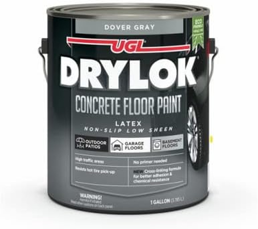 43313 Concrete Floor Paint, Non-Slip Dover Gray, Gallon – Quantity 2