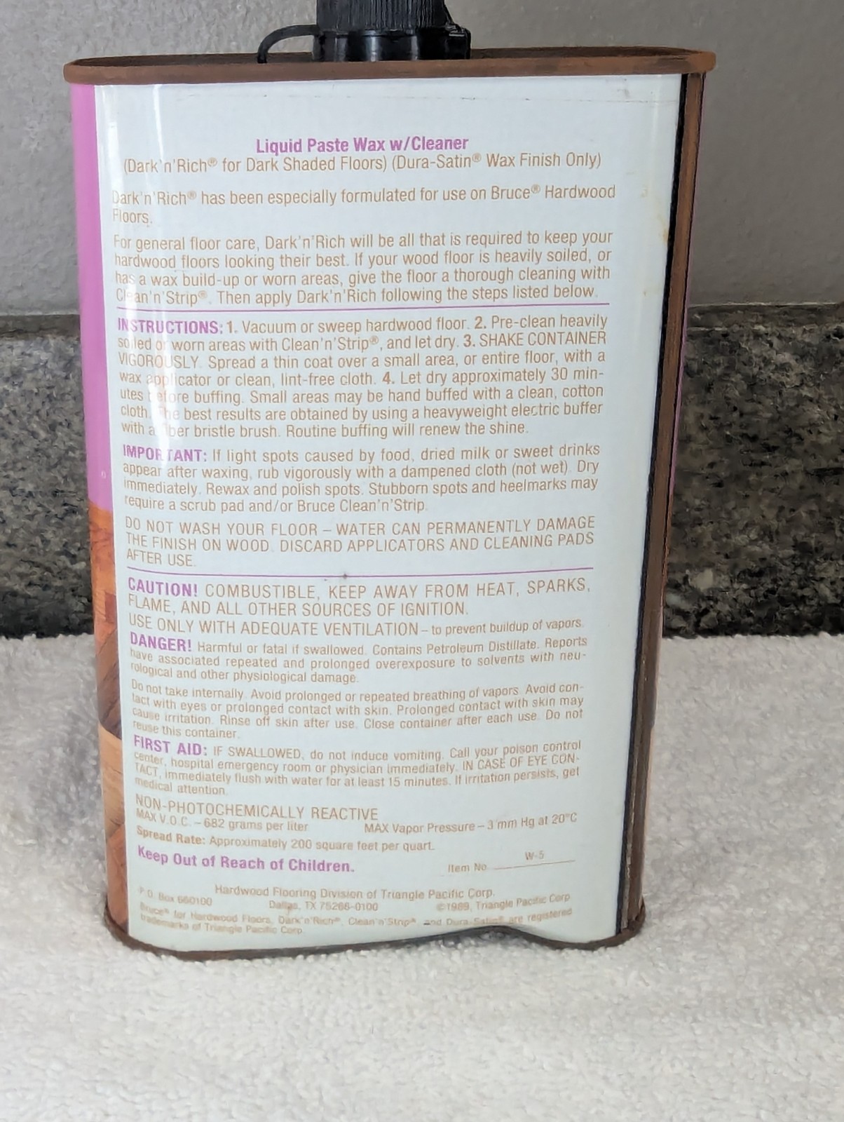 Bruce Liquid Paste Wax with Cleaner Dark’n’Rich 50 %full Discontinued Dark Brown