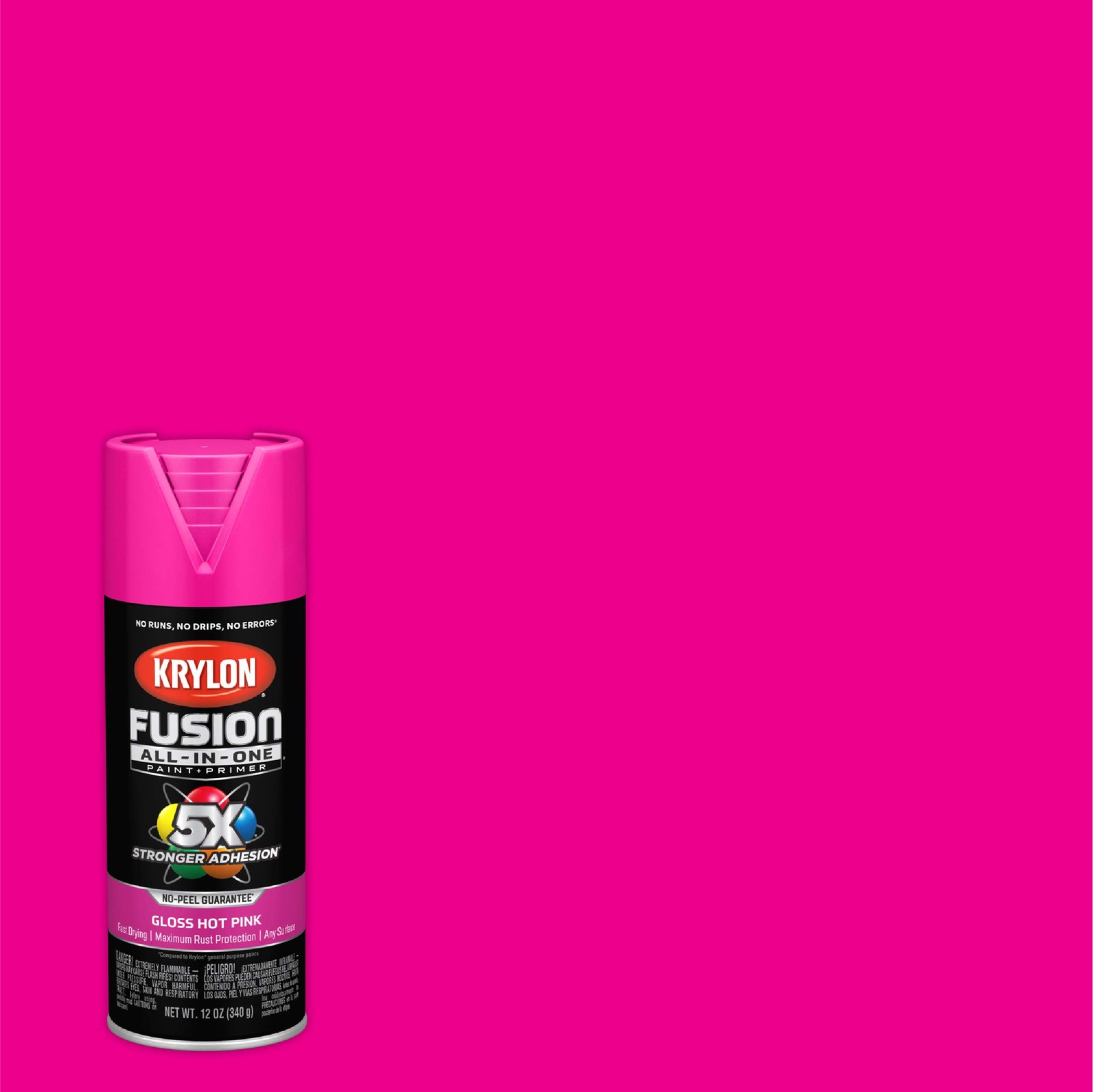 Krylon All In One Spray Paint Hot Pink 12oz Indoor Outdoor Strong Adhesion