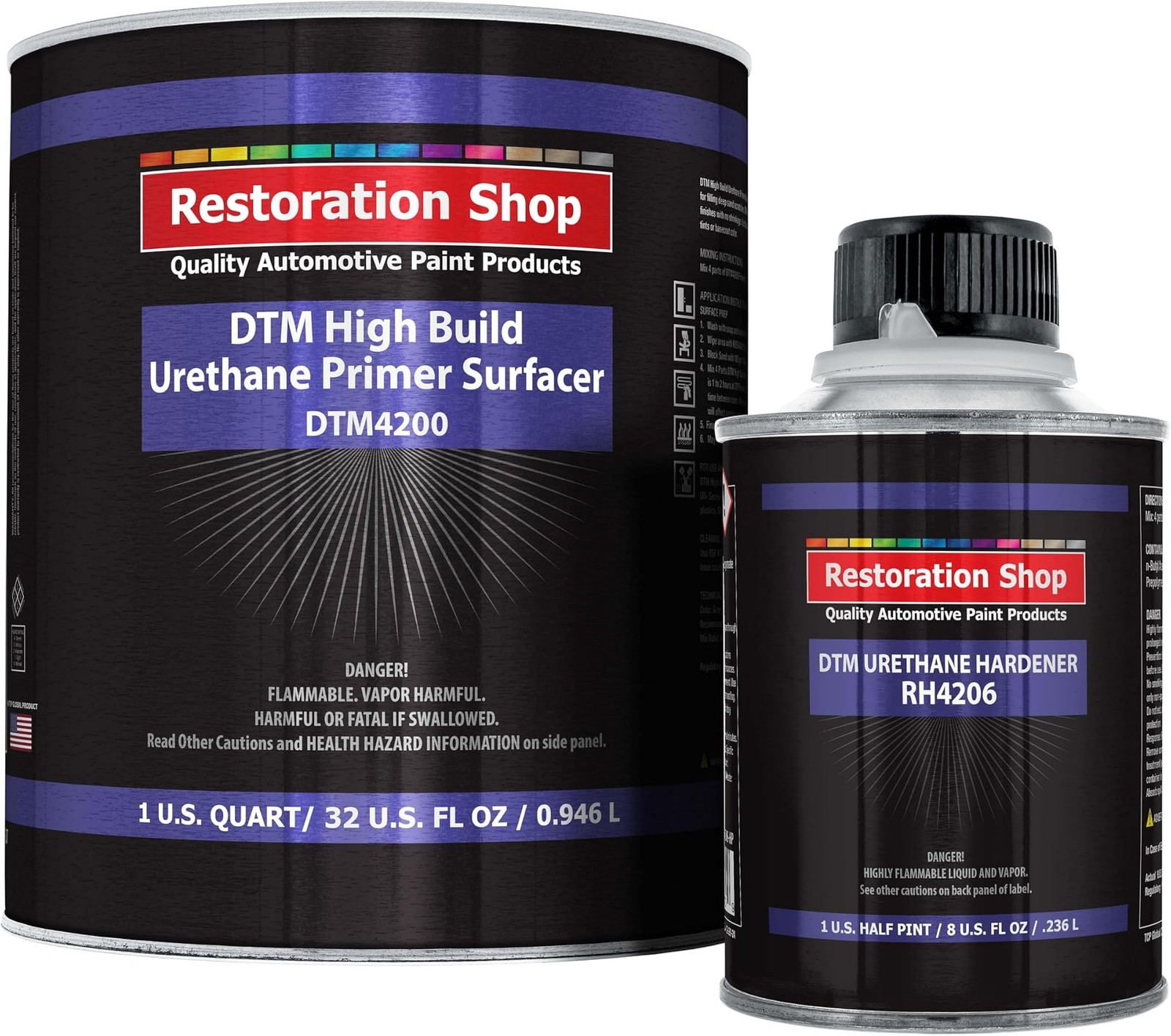 Restoration Shop 1.25 Quart 2K High Build Primer Automotive Paint Kit – 1 Qt….