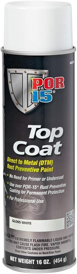 POR 15 46818 Top Coat Gloss White Spray Paint 16 fl oz