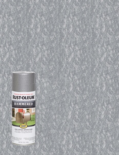 Rust-Oleum HAMMERED Spray Paint, Hides Surface Imperfections, 7213 Silver, 12 Oz