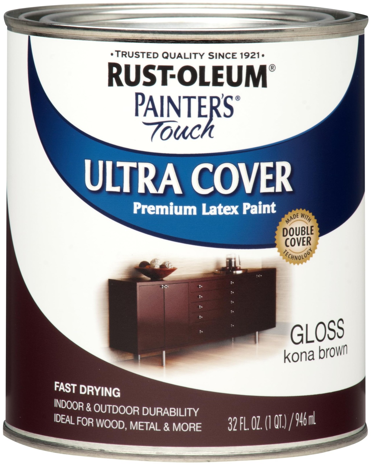 Rust Oleum Painter’s Touch Gloss Kona Brown Paint 1 Quart Multi Surface Use