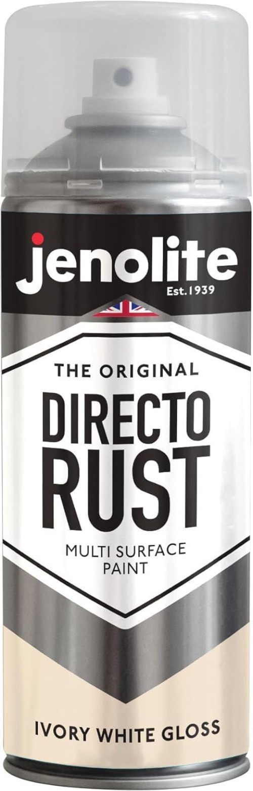 Corrosion-Resistant Directorust Spray Paint 400ml – Gloss Finish, Ivory White