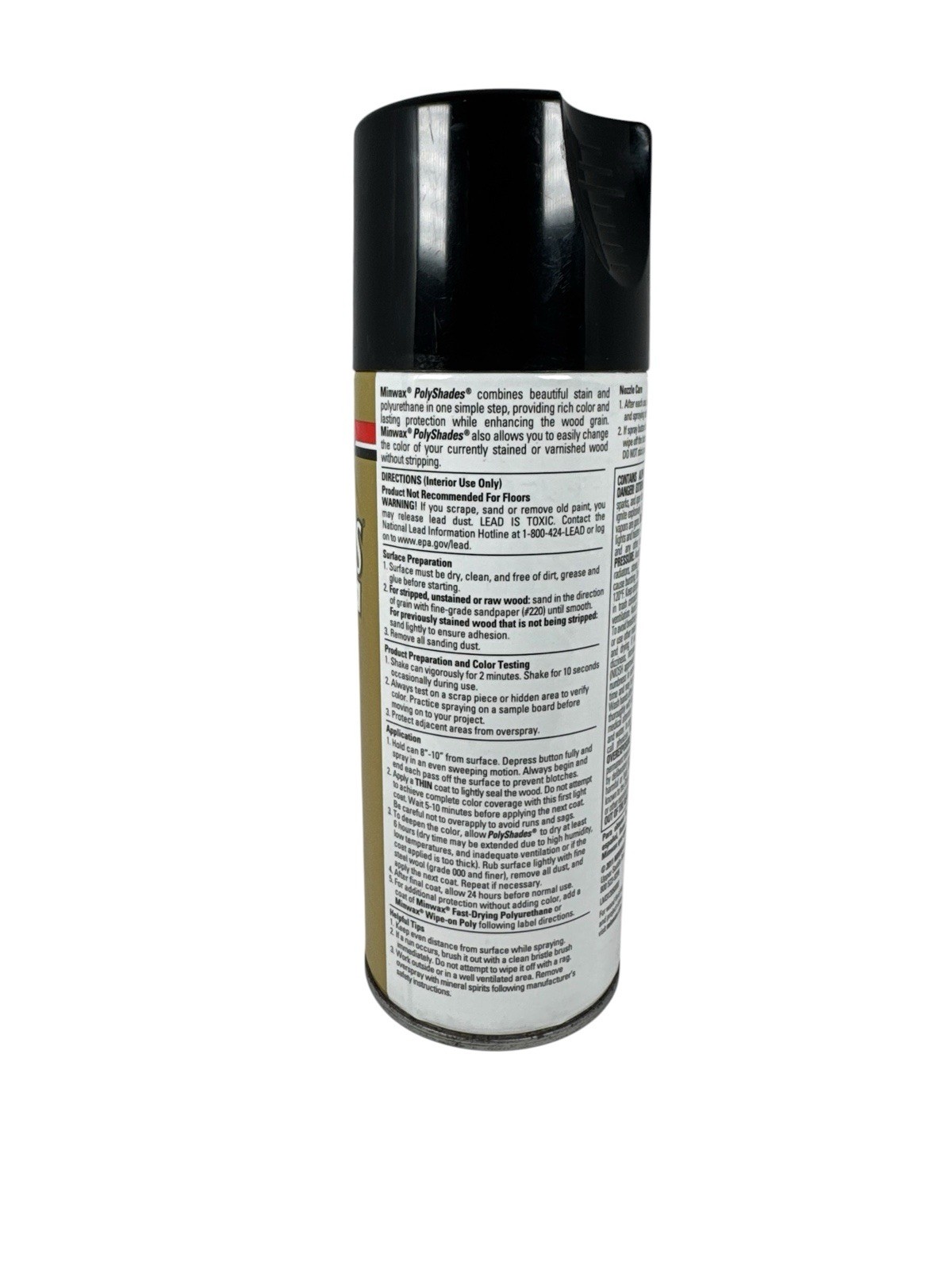 Minwax PolyShades CLASSIC BLACK Satin 10.75 oz Stain & Polyurethane Spray NEW