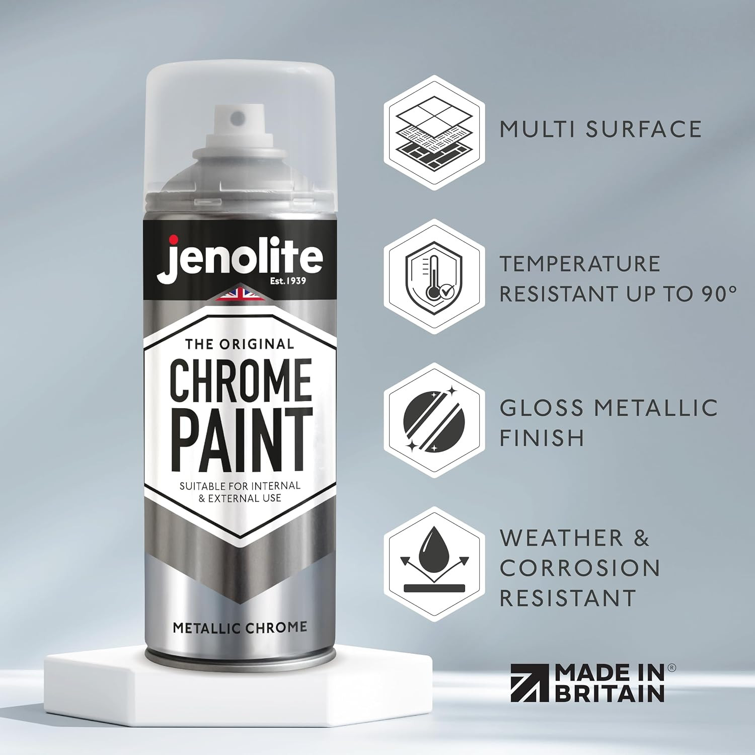 Chrome Spray Paint – Smooth Chrome Finish – Multi Surface Paint for Metal Plast
